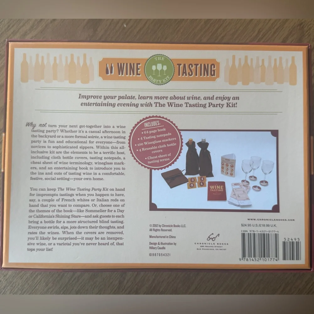 Chronicle Books Wine Tasting Party Kit - Burgundy and Orange